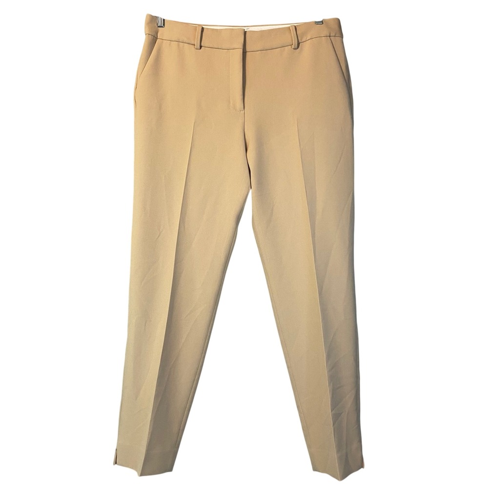 Talbots Hampshire Ankle Pants Women's Size 14 Long Beige Stretch Dress Slack EUC